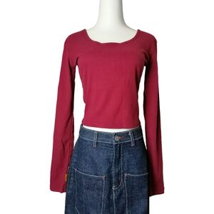 🍎 XL, maroon crew neckline long sleeves pullover